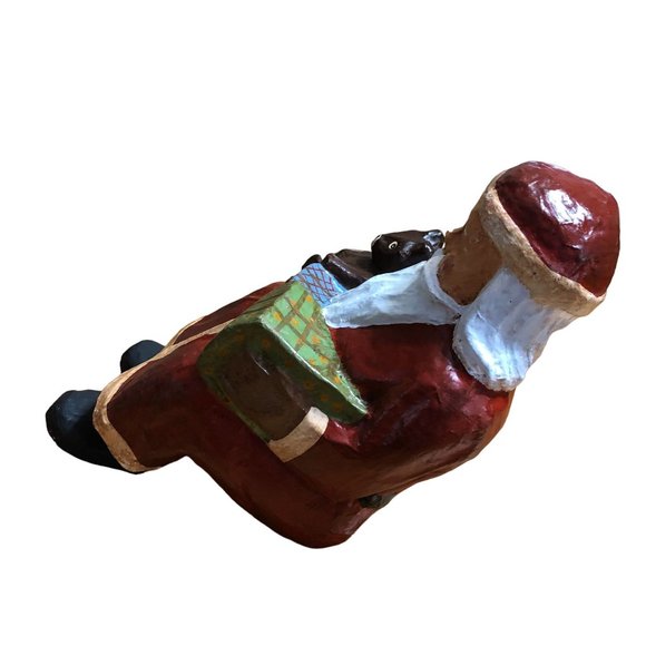 Paper Mache Shelf Sitter Santa Father Christmas Farmhouse Decoration Holiday Lar - Picture 8 of 16
